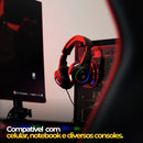Headset Gamer Evolut  Driver de 40mm, Almofadas em Couro Sintético e Cabo Extendido de 2 Metros