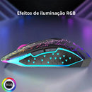 Mouse Gamer  Bluetooth 5.2 + 2.4GHz Recarregável e Silencioso