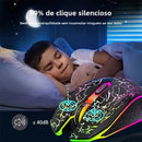 Mouse Gamer  Bluetooth 5.2 + 2.4GHz Recarregável e Silencioso