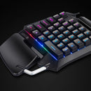 teclado Gamer  Ergonômico com RGB  Mecânico,-Feel, Rainbow One-Handed