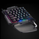 teclado Gamer  Ergonômico com RGB  Mecânico,-Feel, Rainbow One-Handed