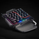 teclado Gamer  Ergonômico com RGB  Mecânico,-Feel, Rainbow One-Handed